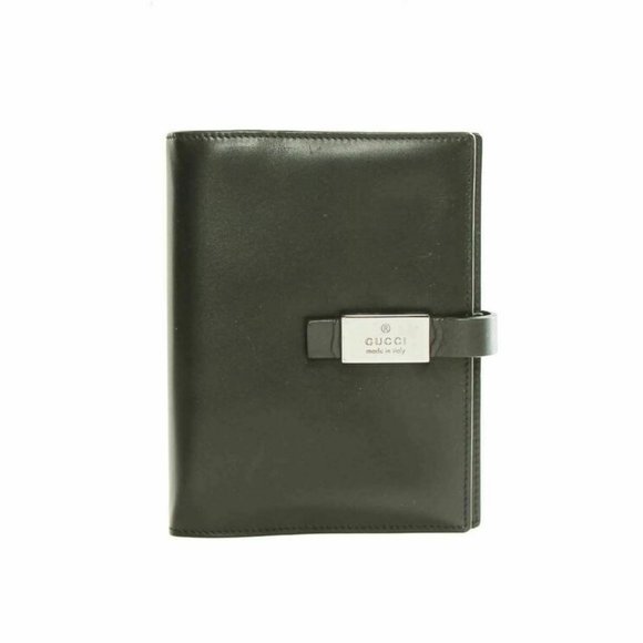 Authentic Gucci Black Leather Agenda Notebook - Picture 1 of 10